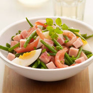 Salade van garnalen met boontjes