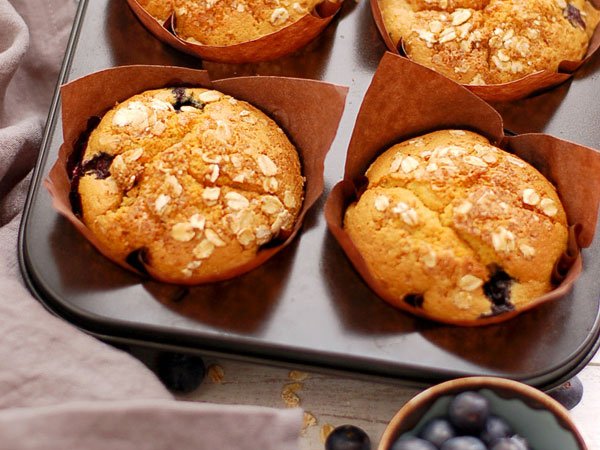 Citroen bosbessen muffins